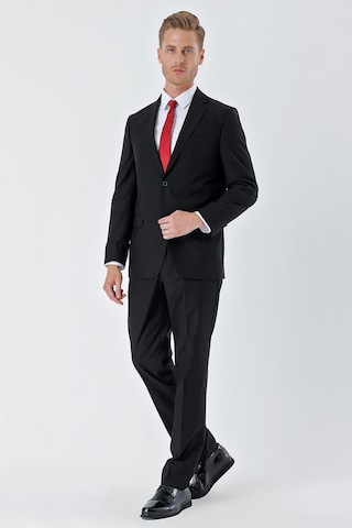 İmza Siyah Gabardin Mono Yaka 6 Drop Comfort Fit Rahat Kesim Basic Takım Elbise 1001245010 Siyah