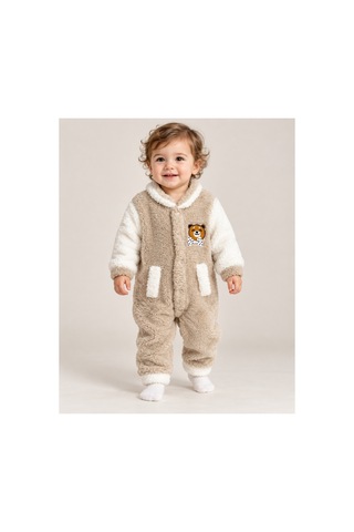 Messlife Ayıcık Detaylı Peluş Bebek Tulum Bej - 931108212 Bej