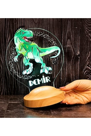 Çocuk Hediyesi Dinozor 3d Led Lamba T-rex Tasarımlı Çocuk Odası Gece Lambası Genel
