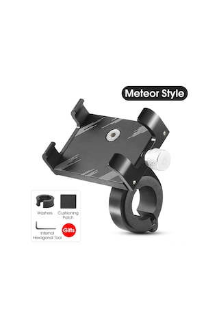 Padalink Alüminyum Bisiklet Telefon Tutucu - Dağ Bisikleti Ve Elektrikli Araçlar İçin Güçlü Sabitleme, 55-100mm Telefon Uyumlu, Type D Siyah