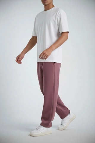 Freedom Store Erkek Baggy Cepli Eşofman Altı 3 İplik Pamuklu Pantolon - Gül Kurusu Gülkurusu