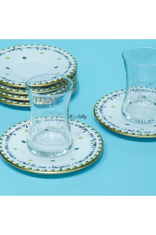 Mon Amour Porselen 6'lı Çay Tabağı Çok Renkli