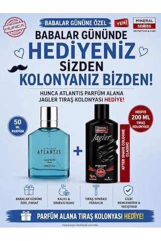 Atlantis Erkek Parfüm 50ml. Babalar Gününe Özel Jagler Traş Kolonyası Hediye Aromatik