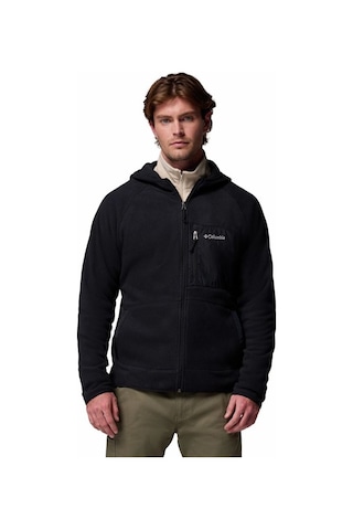 Columbia Fast Trek Overlay Hooded Full Zip Siyah Erkek Outdoor Polar Am3470-010 Siyah