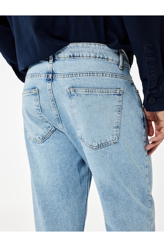 Koton Normal Bel Pamuklu Tapered Fit Jean Pantolon - Joe Jean Açık İndigo 6wam40113nd Açık İndigo