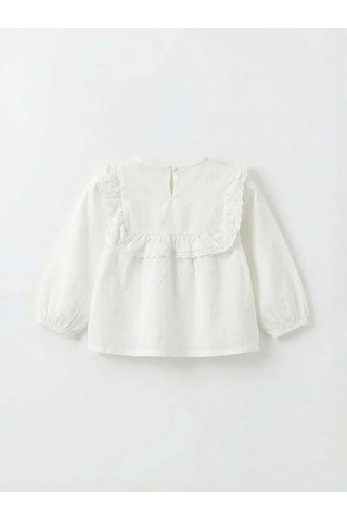Lc Waikiki Ekru Fırfırlı Kız Bebek Gabardin Bluz Ve Pantolon
