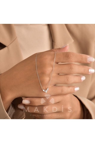 0.15 Karat Baget Pırlanta Kolye 47351519