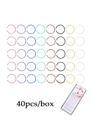 Suntek Kadınlar Kızlar Için Paslanmaz Çelik Halkası Hoop 40-adet---burun-halkaları Çok Renkli