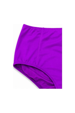 Büyük Beden Toparlayıcı Yüksek Bel Kadın Bikini Alt Mor