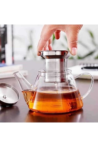 Cam Demlik V Modeli - Çelik Süzgeç Cam