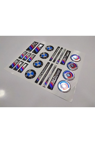 Bmw Sticker Seti Gümüş Mpower Mperformance 24 Parça