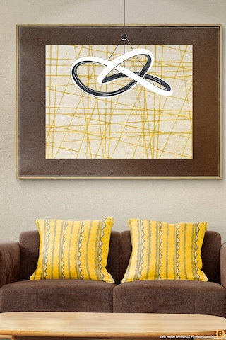 Modern Tekli Sarkıt Power Led Avize Siyah Beyaz Işık Ledli Avize Siyah