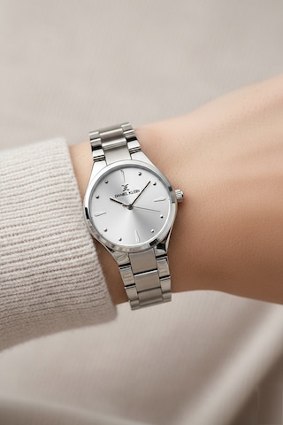 Daniel Klein 8682308439122 Classic All Silver Çelik Kordonlu Sevgili Çift Kol Saatleri Gümüş