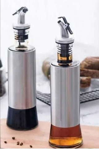 Cam Yağdanlık 300 Ml Zeytinyağı & Sirke Şişesi, Akıtma Uçlu Çok Renkli