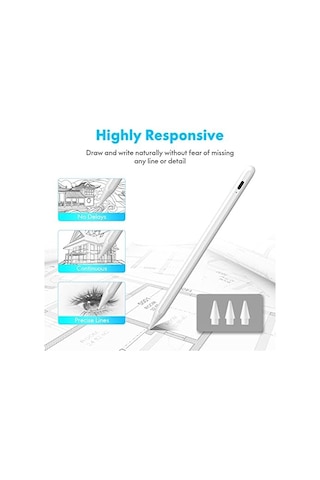 Cisteen İpad 2018-2024 İçin Stylus Kalem,ipad Pro 11/13 İnç M4,ipad Air 11/13 İnç M2,ipad 10/9/8/7/6,ipad Air 5/4/3,ipad Pro 11/12.9",ipad Mini 6/5 İçin Eğim Sensörlü Avuç İçi Reddi Aktif Stylus Kalem