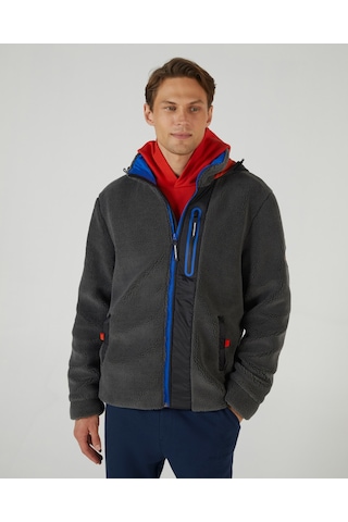 Skechers M Outdoor Fleece Full Zip Sherpa Erkek Gri Mont S242039-035 Gri