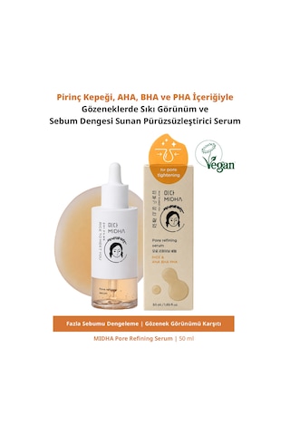 Aha Bha Pha İçeren Sebum Dengesi & Sıkı Gözenek Görünümü Sunan Serum Mıdha Pore Refining Serum