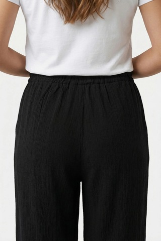 Only Onlnele Wide Leg Geniş Paça Belden Bağlamalı Pantolon Bayan Pantolon 15370054 Siyah