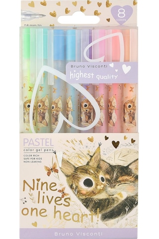 Bruno Visconti Jel Kalem Seti "pastels.", 0.8 , 8 Renk Çok Renkli