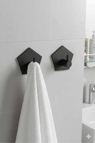 2 Li Askılık Kapı Arkası, Duvara Monte, Dayanıklı Malzeme, Beyaz 81 Beyaz