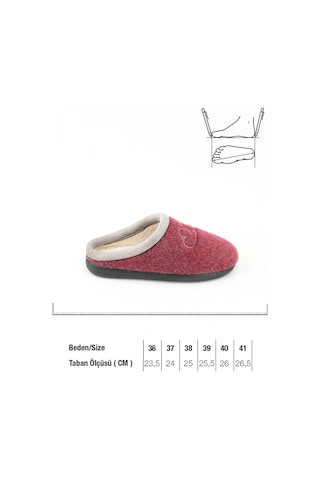 Gezer Kadın Kışlık Ev Bahçe Terlik Gt1kzm.15425.01.0ı7.0c Bordo