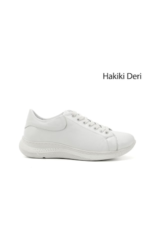 Gönderi(R) Gönderi R Kadın Beyaz Bağcıklı Dolgu Taban Hakiki Deri Sneaker Ddza80742450 Beyaz