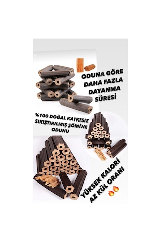 Briket Şömine Odunu 80 Kg Çıra Hediyeli