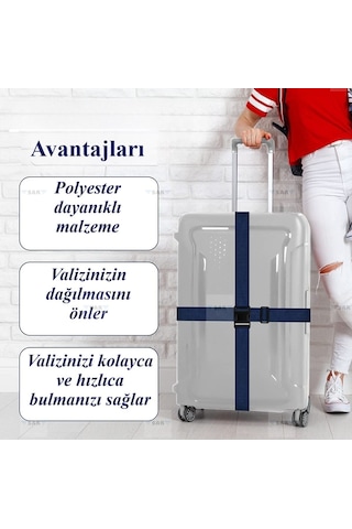 Reaktör Siyah Valiz Bavul Emniyet Kemeri 1 Adet Lacivert