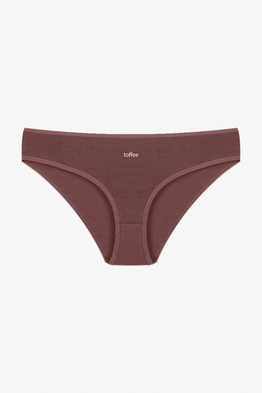 Kadın 3'lü Pamuklu Basic Külot 11040 Koyu Kahverengi
