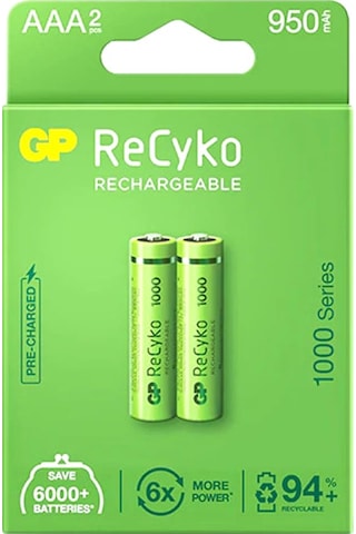 Gp Recyko 950 Mah R03 Aaa Şarjlı 2Li Pil Gp100Aaahce-2Eb2 Gprhc1
