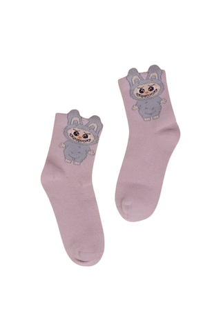 Kız Çocuk Çorap Soket 6 Çift Beyaz-gri-pembe-kahve-krem-gülkurusu-1888 ÇoK Renkli