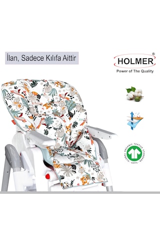 HOLMER Leke Tutmaz Organik Mama Sandalyesi Minderi & Kılıfı Max-T