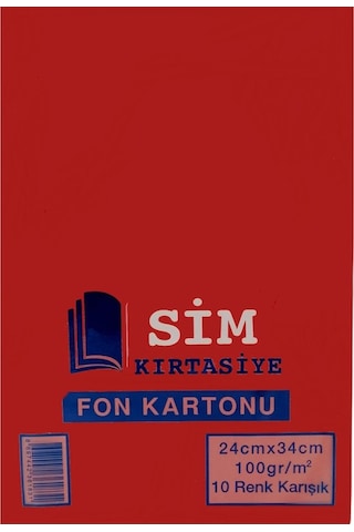 Sim 24X34 10 Renk Fon Kartonu 1 Paket