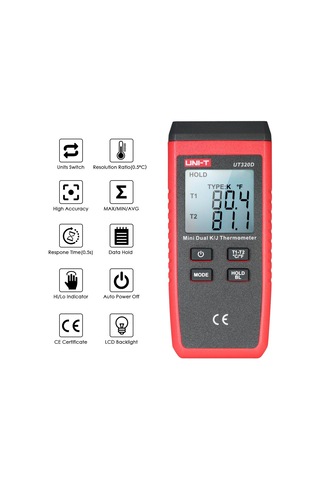 Unit Ut320d Mını Termometre Çift Prop Girişli Sıcaklık Ölçer