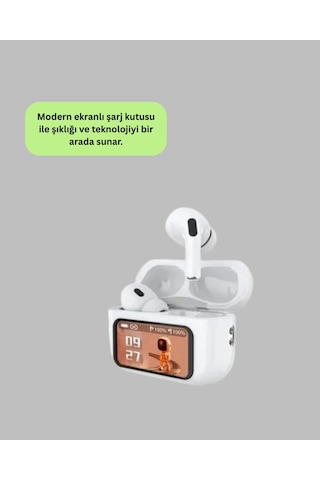 Dokunmatik Ekranlı Bluetooth Kulaklık Anc Gürültü Önleme Suya Dayanıklı - Diğer