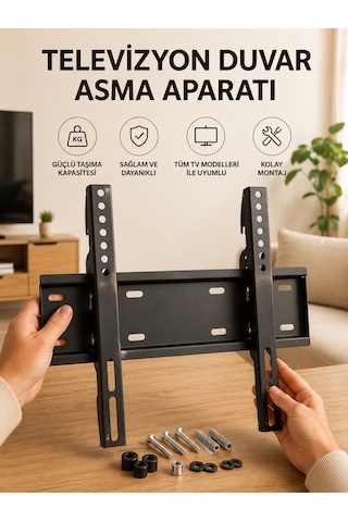 32-55 İnç Uyumlu 40 Kg Taşıma Kapatiseli Televizyon Duvar Asma Aparatı - Lisinya