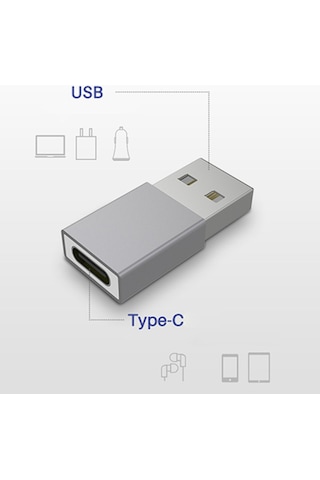 Ally MH-301 Usb To Type-C Dişi Çevirici Dönüştürücü Adaptör-Gri