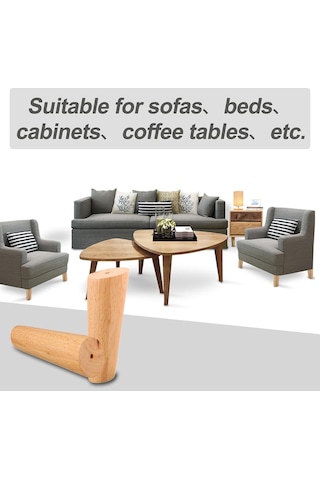 Ahşap Mobilya Ayakları - Ahşap Mobilya Ayakları - 4 Ahşap Mobilya Ayağı - 15 Cm Masif Konik - Ahşap Bank Ayakları - Yedek Mobilya Diğer