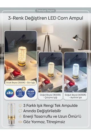 Alvina E27 Duylu 16watt 3000k 6000k 1000-1999 Lümen Beyaz/sarı/günışığı Renk Mısır Led Ampul 1