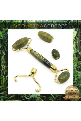 Geometra Jade Roller Gençlik Sirri Premium Yeşim Taşı Masaj Aleti