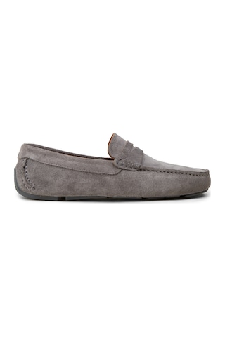 Deery Erkek Hakiki Süet Gri Penny Loafer - E0920mgrıc01