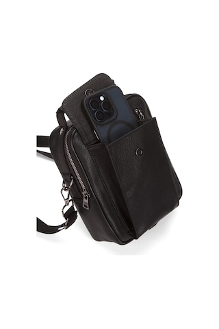 Newish Polo Erkek Deri Kapaklı Omuz Ve El Çantası 17x22cm New337 - Siyah