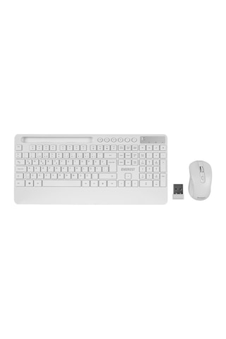 Everest Km-9676 Beyaz Multimedya Tablet-telefon Standlı Klavye + Mouse Set Optik