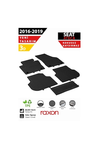 Seat Ateca 2016-2019 3d Havuzlu Paspas Tam Uyumlu Su Geçirmez, Kaymaz