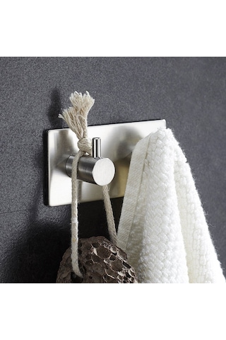 Deltahome Paslanmaz Çelik 2 Adet 2 Topuzlu Banyo Askısı Inox Metalik