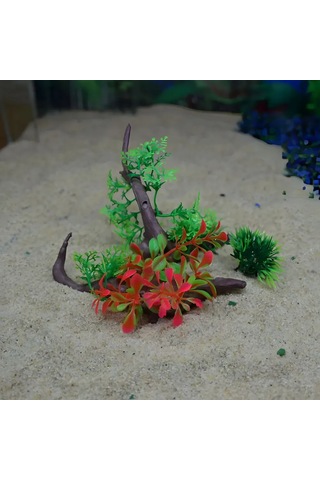 Dofolink Akvaryum Dekorasyonu: Plastik Süs Bitkili Simülasyon Dalı - Mağara Ve Orman Stili Akvaryum Gölgesi