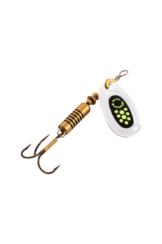 Alabalık Turna Döner Olta Kaşık - Black Fury - Fluo Sarı/gümüş - No:2