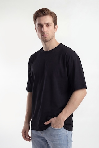 Monox Oversize Unisex 3'lü T-shirt Pamuk Rahat Kesim Siyah - Beyaz