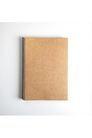 Çizgisiz Spiralli Not Defteri, A4 Boyut 21x29,7 Cm , 60 Yaprak, 90gr. Ivory Kağıt, Ofis İçin İdeal Siyah Kapak