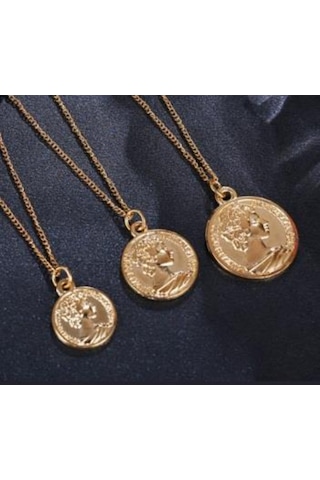 Saatcaddesi Pigado Metal 3 Lü Elizabet Sikke Kolye Seti